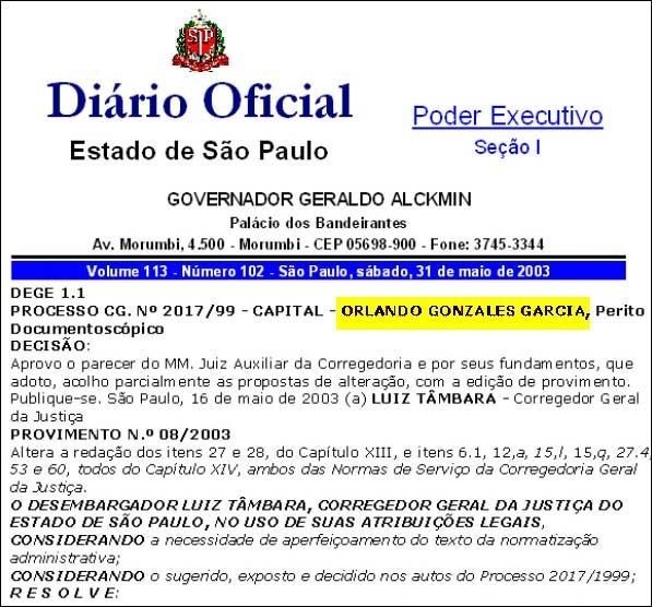Corregedoria Geral da Justiça do Estado de São Paulo