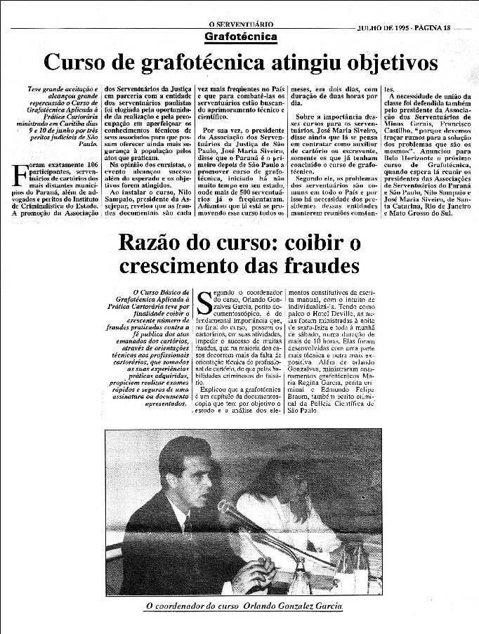 Cursos Presenciais relativo a treinamento e prevenção a fraudes documentais.