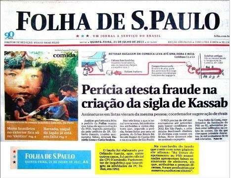 Perícia revela fraude para fundar partido de Kassab